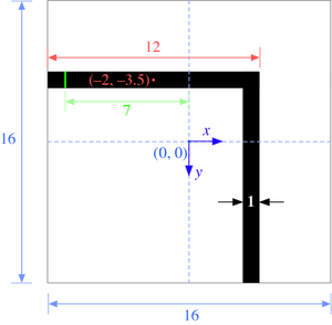 Bent waveguide dielectric function and coordinate system.